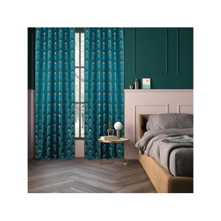  Rideau tamisant irrina bleu canard 135 x 260 cm  - Sanifer Tamatave