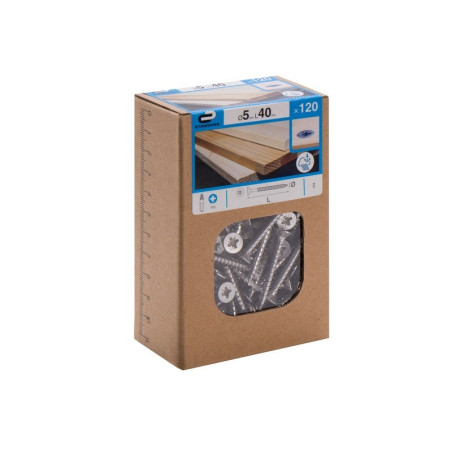  Lot de 120 vis inox tête fraisée Diam.5 Mm X L.40 Mm STANDERS - Sanifer Tamatave