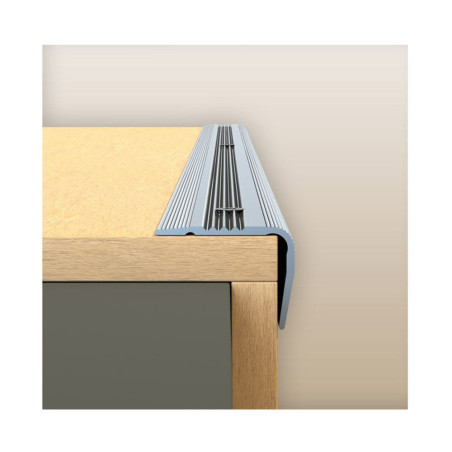  Nez de marche strie aluminium mat brosse 110cm 24x18mm ARTENS - Sanifer Tamatave