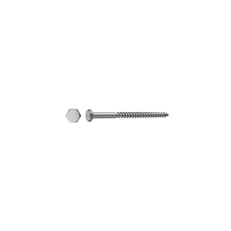  Lot de 2 tirefond inox tête 6 pans diamètre 8 mm x l.70 mm Standers  - Sanifer Tamatave