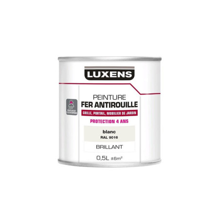  Peinture fer et antirouille blanc brillant 05l luxens  - Sanifer Tamatave