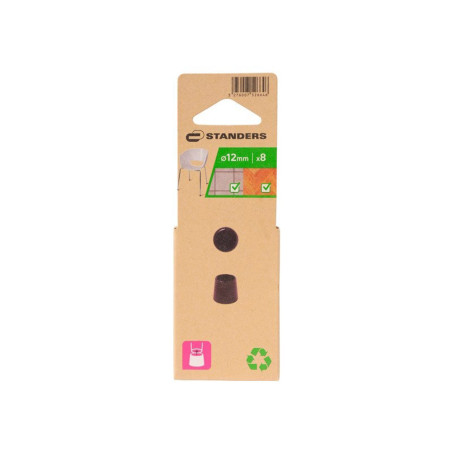  Lot de 8 embouts enveloppant plastique noir 12mm STANDERS - Sanifer Tamatave
