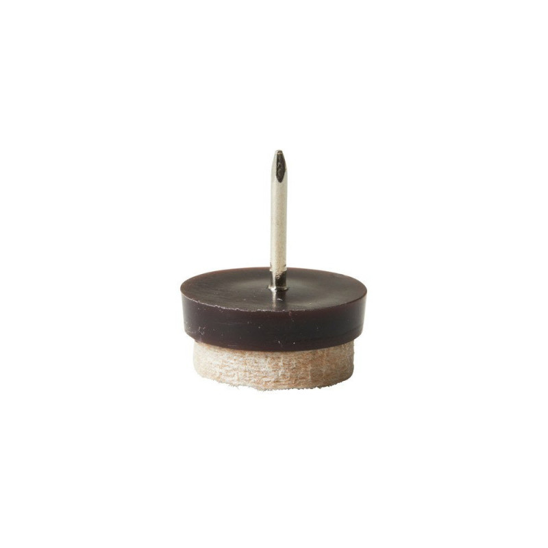  Lot de 4 patins feutre laine+clou marron 19mm  - Sanifer Tamatave
