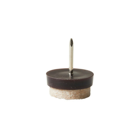  Lot de 4 patins feutre laine+clou marron 19mm  - Sanifer Tamatave