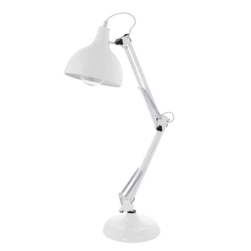  Lampe de table BORGILLIO en acier blanc 1XE27 60W H710 EGLO - Sanifer Tamatave