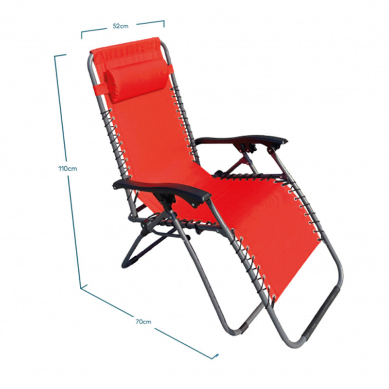 Fauteuil relax pliant multiposition aiden mandarine  - Sanifer Tamatave