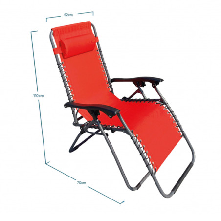 Fauteuil relax pliant multiposition aiden mandarine  - Sanifer Tamatave