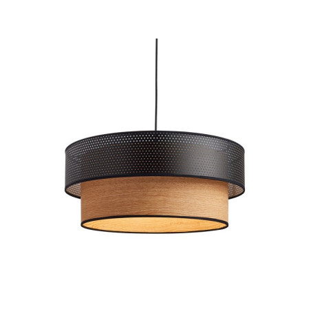 Suspension vintage e27diamètre 48 cm 60 w plastique effet bois noir  - Sanifer Tamatave
