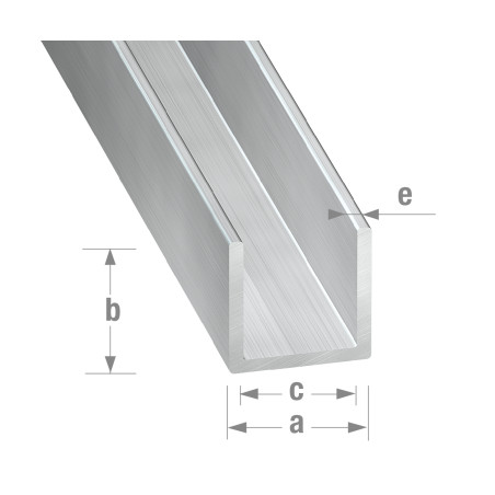  P50 Profilé U 20x10mm 1M alu brut NRS CQFD - Sanifer Tamatave