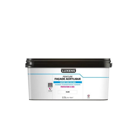 Peinture façade Acrylique LUXENS blanc 2.5 l| Sanifer