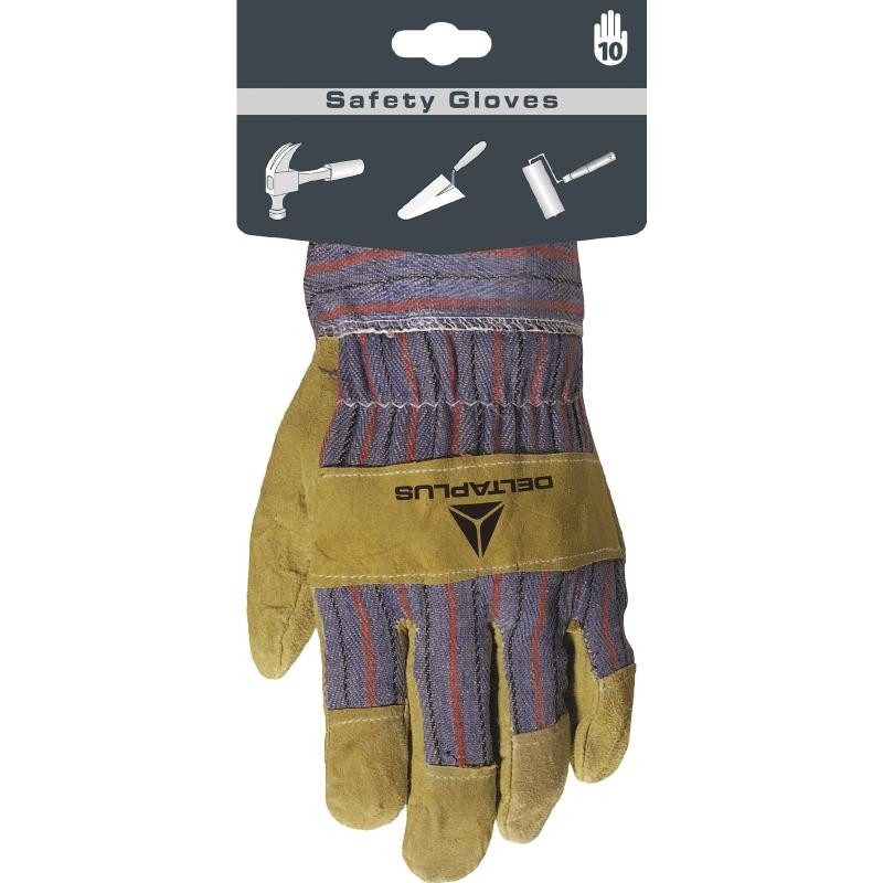 Gants docker DC103 T10 cuir croûte & toile | Sanifer