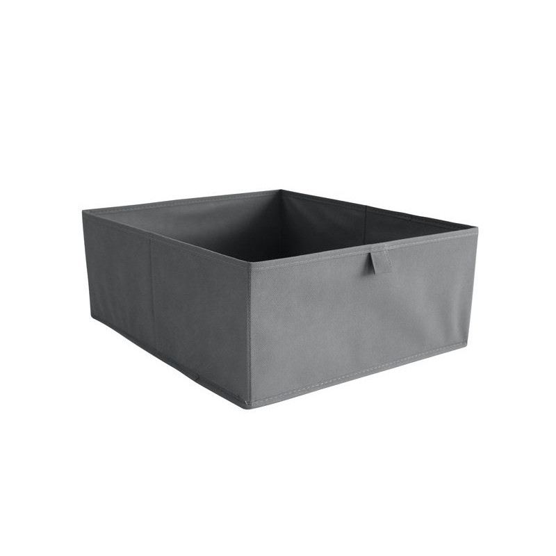 Panier de rangement M Intissé Spaceo Home granit gris H.16.5 X L.36 X p.42 cm|Sanifer  Tamatave