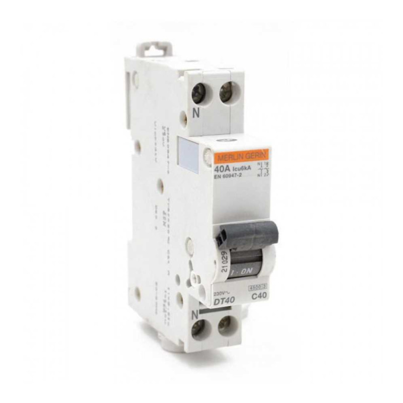  Disjoncteur modulaire DT40 1P+N 400V 40A courbe C SCHNEIDER ELECTRIC - Sanifer Tamatave