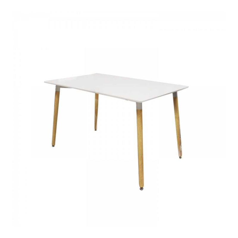  Table scandinave rectangulaire blanche 120x80x74cm  - Sanifer Tamatave