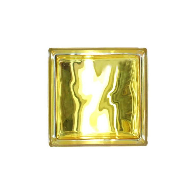  Brique de verre 190x190x80mm in-colored yellow jh059 NO NAME - Sanifer Tamatave