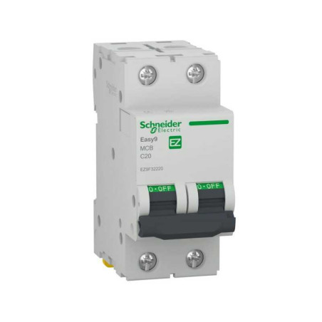  Disjoncteur miniature Easy9 2P 4500 A C 20A SCHNEIDER ELECTRIC - Sanifer Tamatave