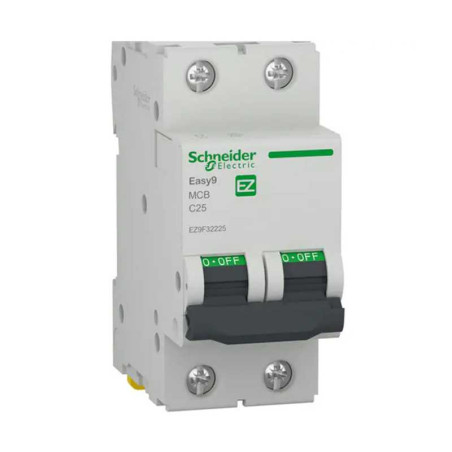  Disjoncteur miniature Easy9, 2P, 25 A, C curve, 4500 A SCHNEIDER ELECTRIC - Sanifer Tamatave