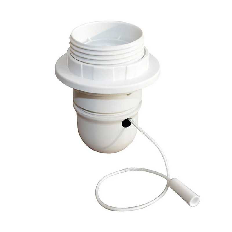  Douille E27 1-2 filetee + tirette & bague d48mm blanc uv4  - Sanifer Tamatave