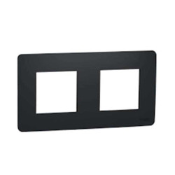  Plaque 2 postes Studio frame anthracite UNICA SCHNEIDER ELECTRIC - Sanifer Tamatave