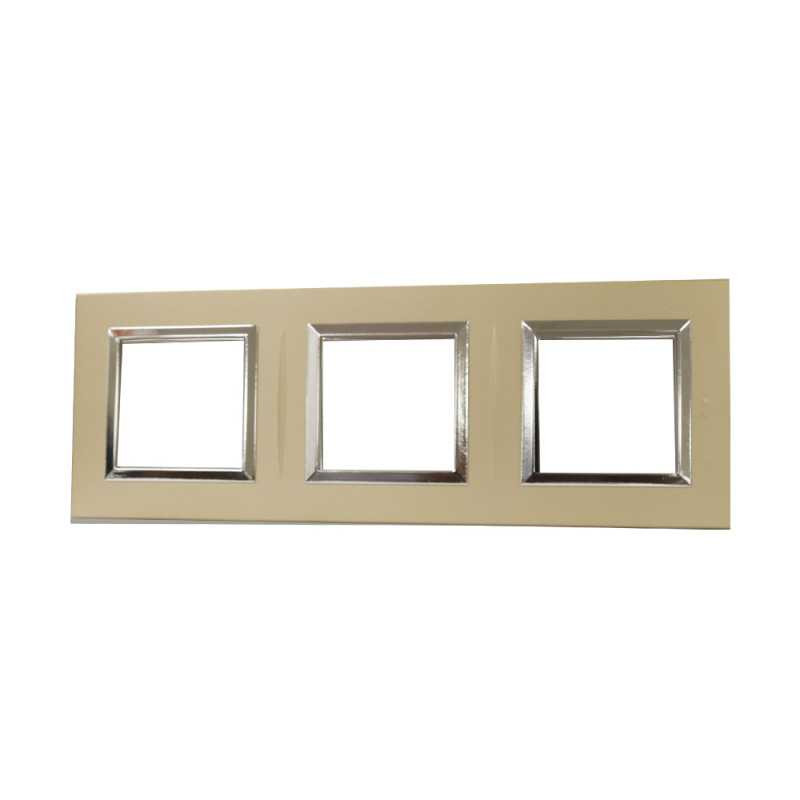  Plaque Bella 43 carré champagne +cadre chrome 2 +2+2MOD  - Sanifer Tamatave