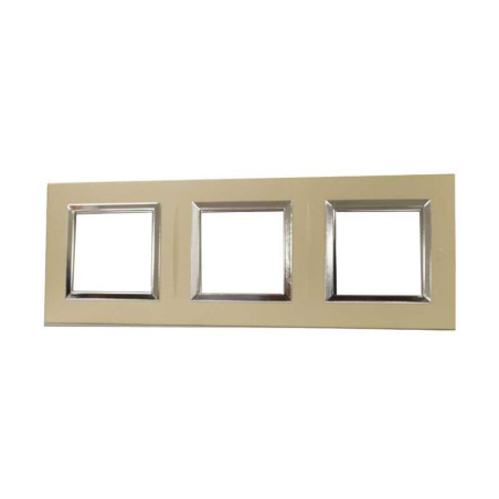 Plaque Bella 43 carré champagne +cadre chrome 2 +2+2MOD  - Sanifer Tamatave