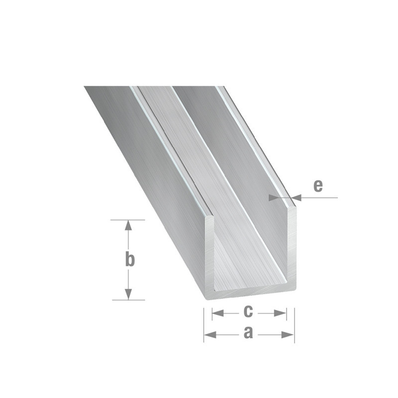  P50 Profilé U 10x15mm 1M alu brut NRS  - Sanifer Tamatave