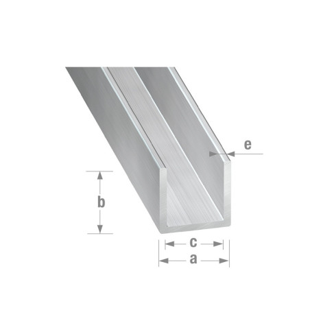  P50 Profilé U 10x15mm 1M alu brut NRS  - Sanifer Tamatave
