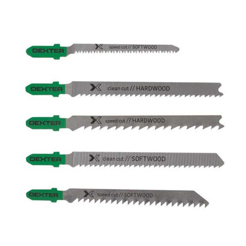  Lame de scie sauteuse bois coupe droite lot 5 DEXTER - Sanifer Tamatave