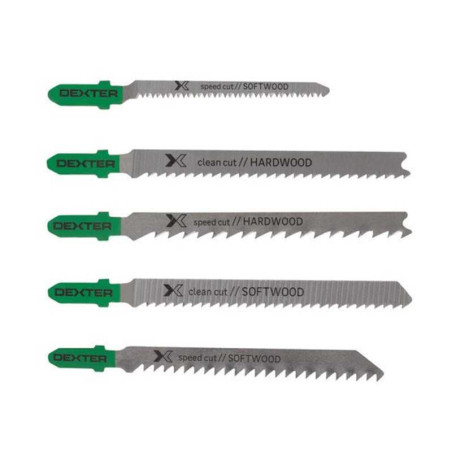  Lame de scie sauteuse bois coupe droite lot 5 DEXTER - Sanifer Tamatave
