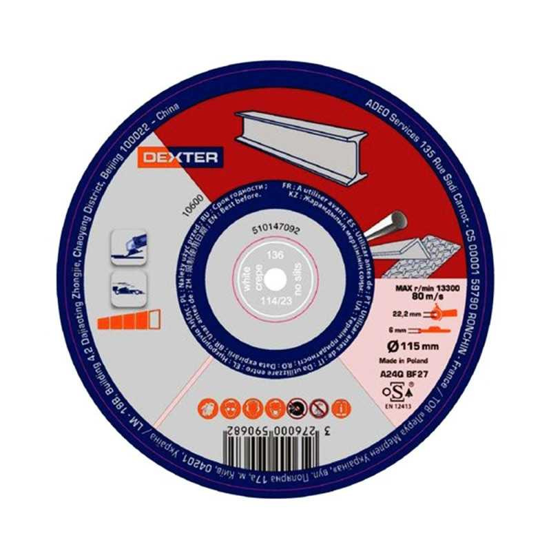  Disque métal acier acier 115x6x222 DEXTER - Sanifer Tamatave