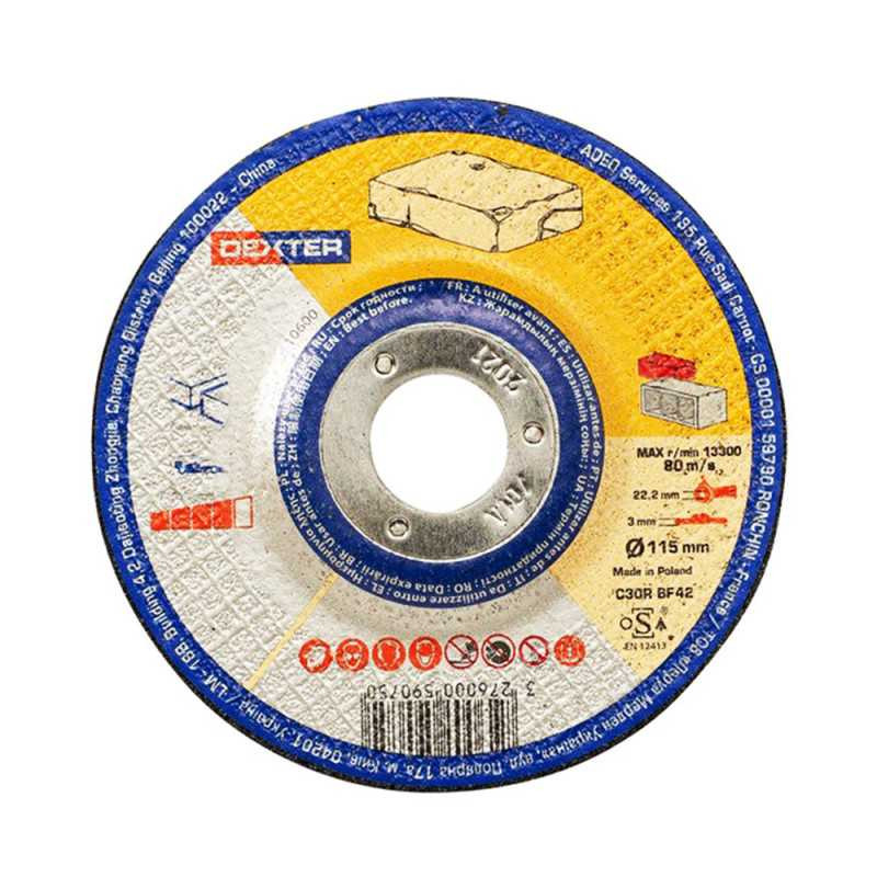  Disque meuleuse pierre 115x3x222 NR DEXTER - Sanifer Tamatave