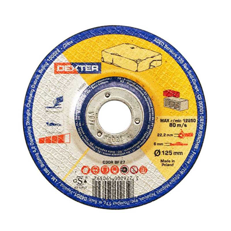  Disque meuleuse pierre 125x6x222 NR DEXTER - Sanifer Tamatave
