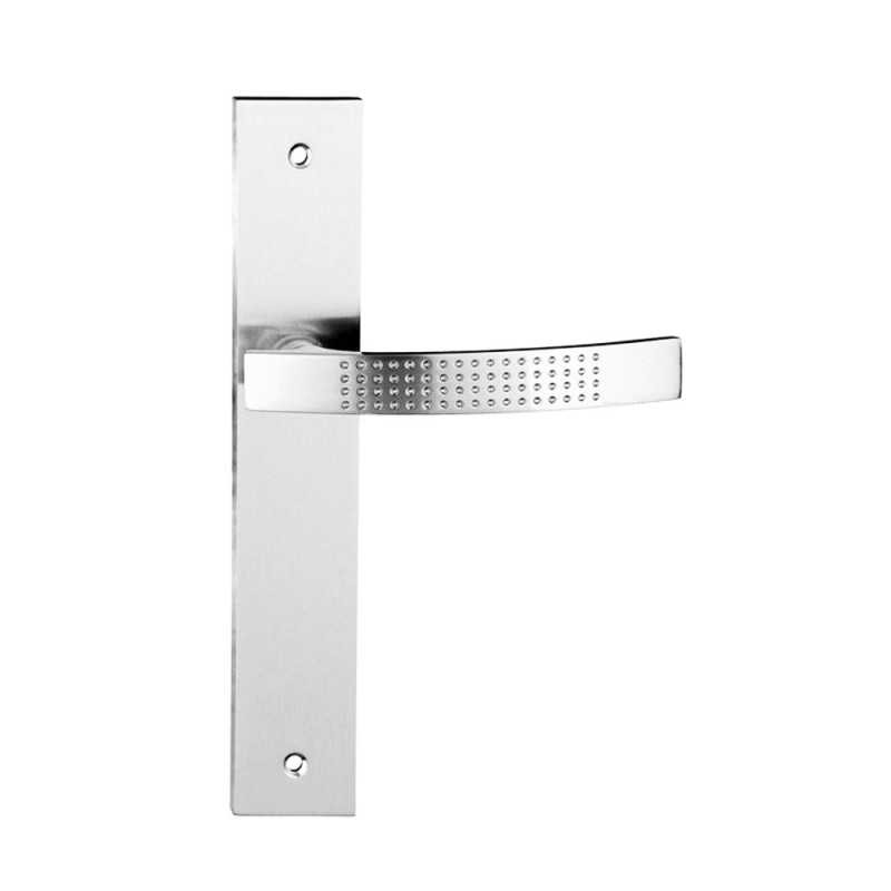 P50 poignée de porte louna nickelé sat entraxe195mm bec de cane sur cale 2 pièces INSPIRE - Sanifer Tamatave