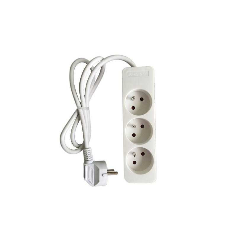  Multiprise filaire 3 prises blanc 1m lexman  - Sanifer Tamatave