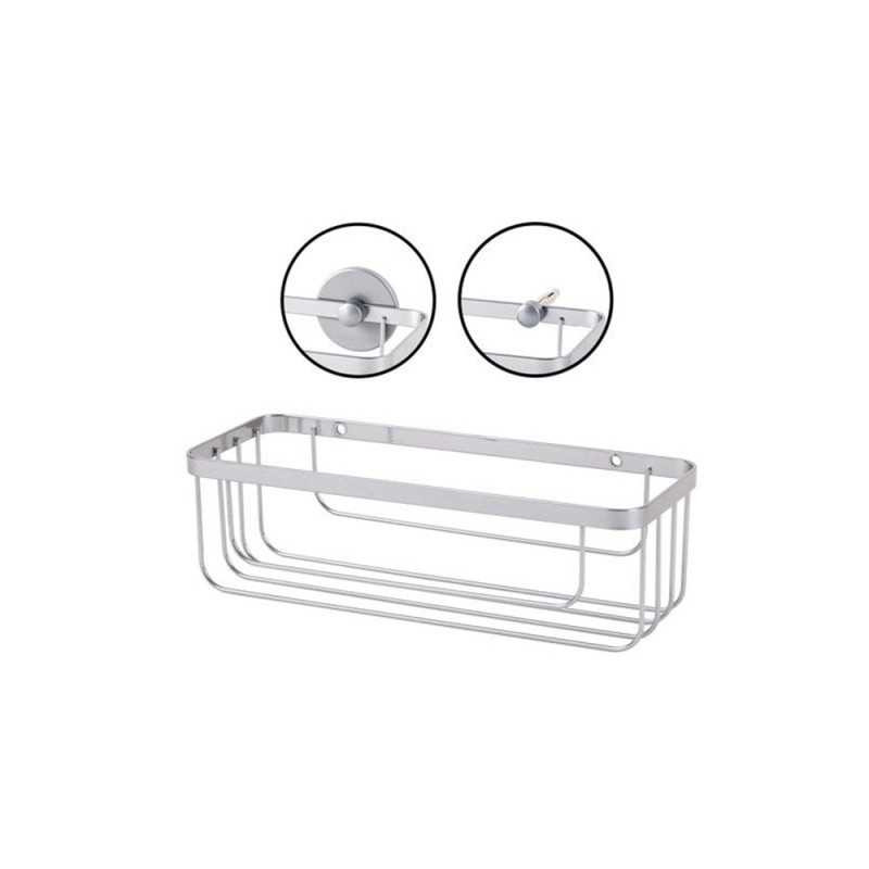  Panier de douche essential chrome rectangle a coller ou visser  - Sanifer Tamatave