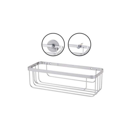  Panier de douche essential chrome rectangle a coller ou visser  - Sanifer Tamatave