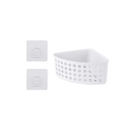  Panier de douche funky blanc angle à coller  - Sanifer Tamatave