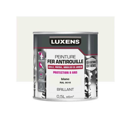  Peinture fer extérieur blanc glossy 0 5 l LUXENS - Sanifer Tamatave