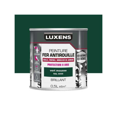  Peinture fer extérieur et antirouille vert mousse glossy 0 5 l LUXENS - Sanifer Tamatave