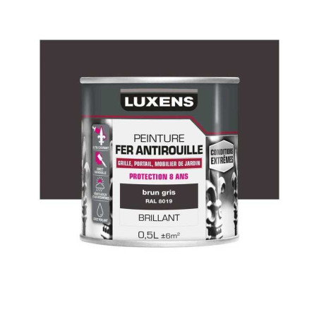  Peinture fer extérieur brun gris glossy 0 5 l LUXENS - Sanifer Tamatave