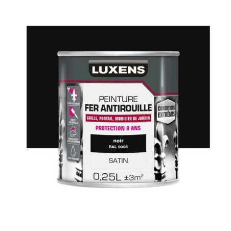  Peinture fer extérieur et antirouille noir satine 025l  - Sanifer Tamatave