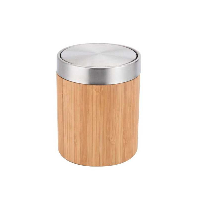 Poubelle salle de bain bambou 2l6 NR  - Sanifer Tamatave