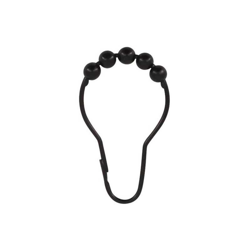  Anneaux douche 7 5cm x12 noir  - Sanifer Tamatave