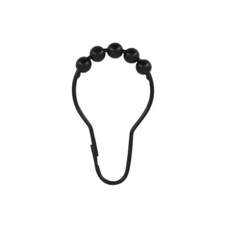  Anneaux douche 7 5cm x12 noir  - Sanifer Tamatave