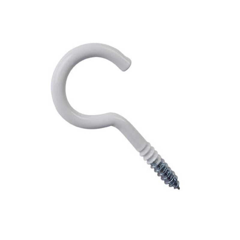  Crochet à visser acier epoxy blanc diamètre 6 x l.50 mm  standers STANDERS - Sanifer Tamatave