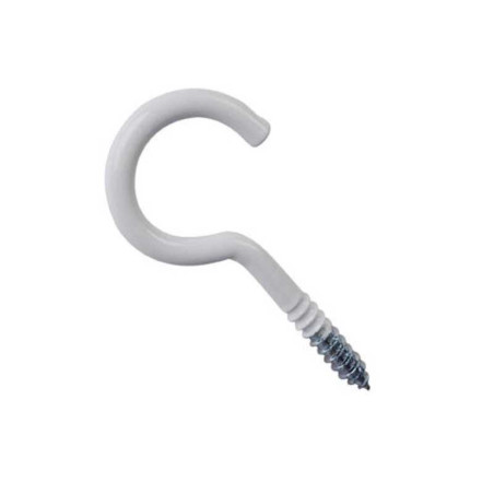  Crochet à visser acier epoxy blanc diamètre 6 x l.50 mm  standers STANDERS - Sanifer Tamatave