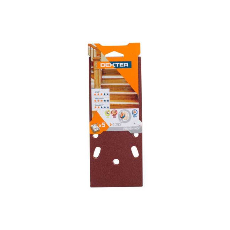 Lot de 5 garnitures abrasives 93 x 230 mm grains 120 Dexter DEXTER - Sanifer Tamatave