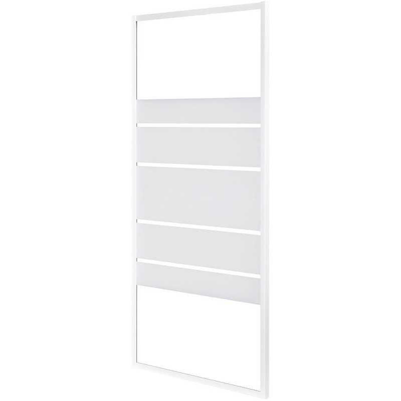 Paroi latérale en verre sérigraphié l 80cm ep 4 mm blanc SENSEA - Sanifer Tamatave