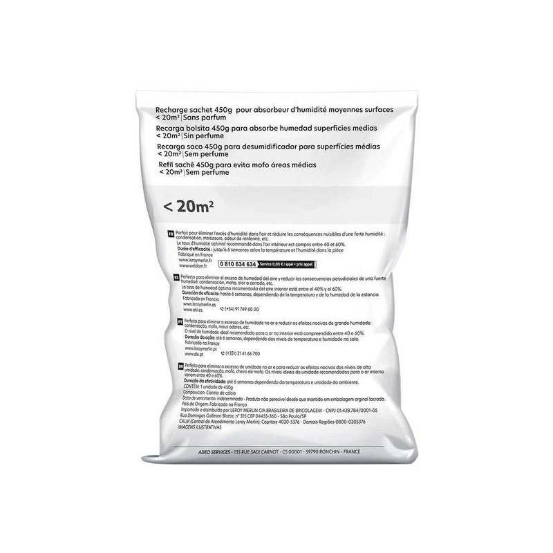  Recharge sac pour absorbeur d'humidité 20 m² 450g NO NAME - Sanifer Tamatave