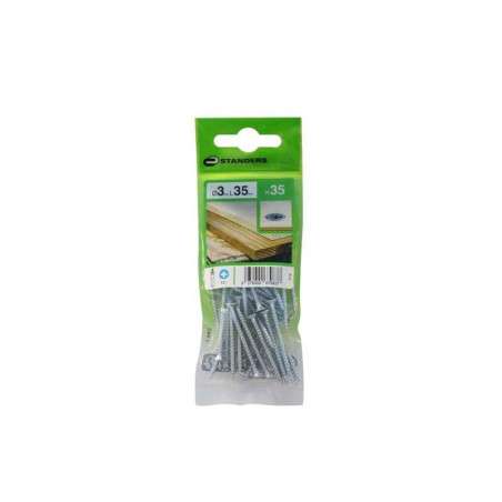  Lot de 35 vis acier tête fraisée diamètre 3 mm x l.35 mm Standers STANDERS - Sanifer Tamatave